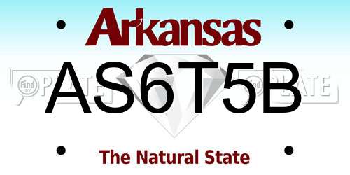 AS6T5B Arkansas License Plate