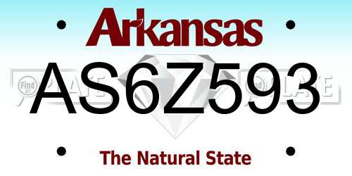 AS6Z593 Arkansas License Plate