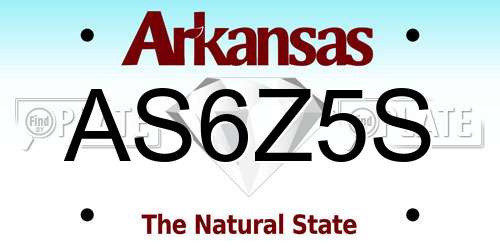 AS6Z5S Arkansas License Plate