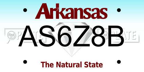 AS6Z8B Arkansas License Plate