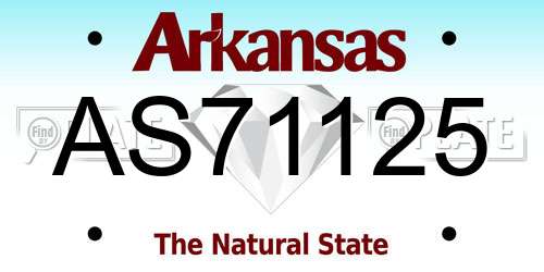 AS71125 Arkansas License Plate