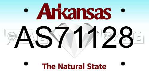 AS71128 Arkansas License Plate