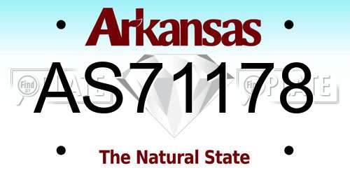 AS71178 Arkansas License Plate