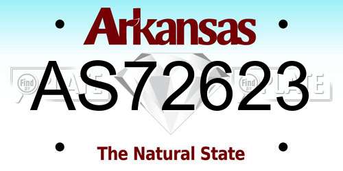 AS72623 Arkansas License Plate