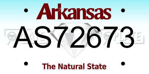 AS72673 Arkansas License Plate
