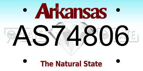 AS74806 Arkansas License Plate