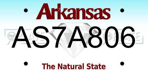 AS7A806 Arkansas License Plate