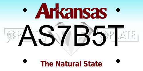 AS7B5T Arkansas License Plate