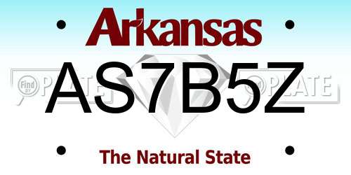 AS7B5Z Arkansas License Plate