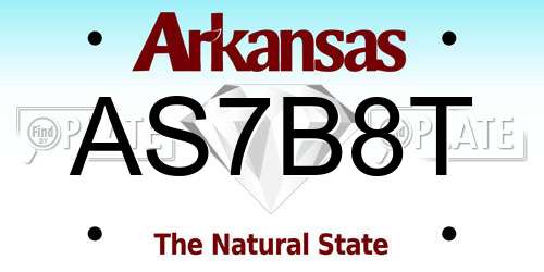AS7B8T Arkansas License Plate