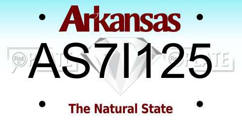 AS7I125 Arkansas License Plate