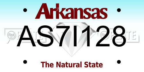 AS7I128 Arkansas License Plate