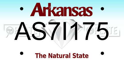 AS7I175 Arkansas License Plate