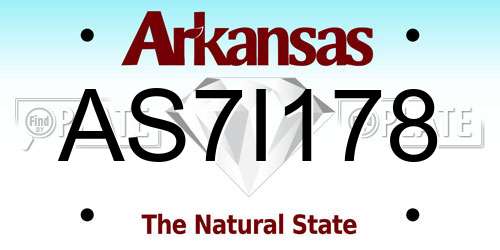 AS7I178 Arkansas License Plate