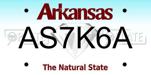 AS7K6A Arkansas License Plate