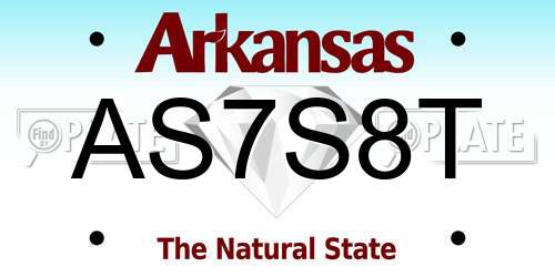 AS7S8T Arkansas License Plate