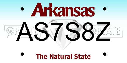 AS7S8Z Arkansas License Plate