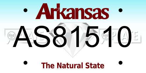 AS81510 Arkansas License Plate