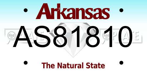 AS81810 Arkansas License Plate
