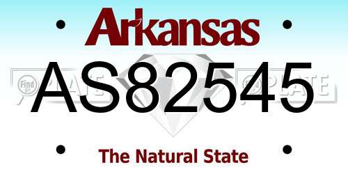 AS82545 Arkansas License Plate