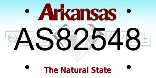 AS82548 Arkansas License Plate