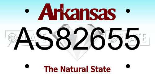 AS82655 Arkansas License Plate