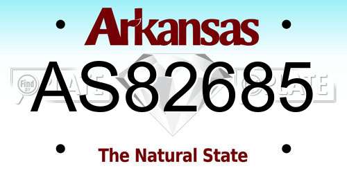 AS82685 Arkansas License Plate