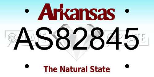 AS82845 Arkansas License Plate