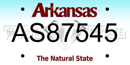 AS87545 Arkansas License Plate