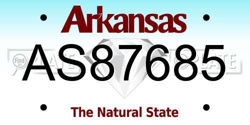 AS87685 Arkansas License Plate