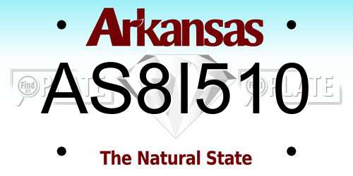 AS8I510 Arkansas License Plate