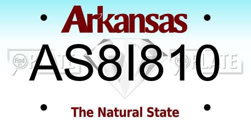 AS8I810 Arkansas License Plate