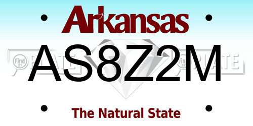 AS8Z2M Arkansas License Plate