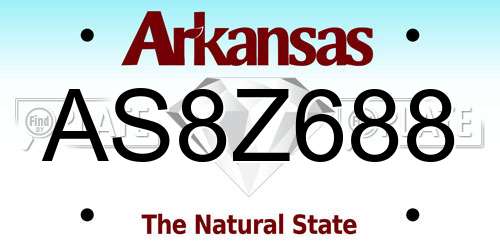 AS8Z688 Arkansas License Plate