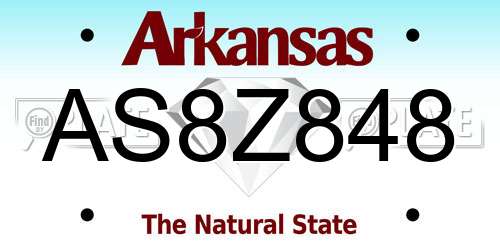 AS8Z848 Arkansas License Plate