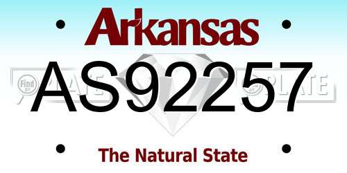AS92257 Arkansas License Plate