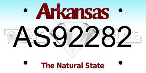 AS92282 Arkansas License Plate