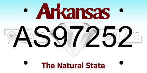 AS97252 Arkansas License Plate