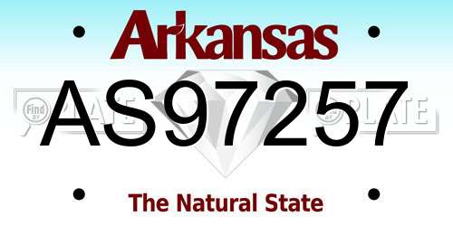AS97257 Arkansas License Plate