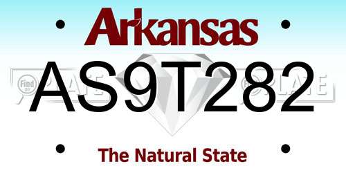 AS9T282 Arkansas License Plate