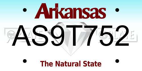 AS9T752 Arkansas License Plate