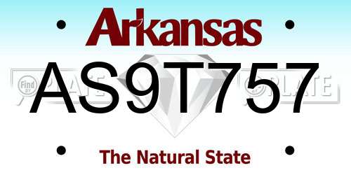 AS9T757 Arkansas License Plate