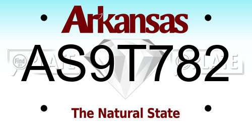 AS9T782 Arkansas License Plate