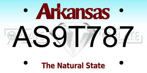 AS9T787 Arkansas License Plate