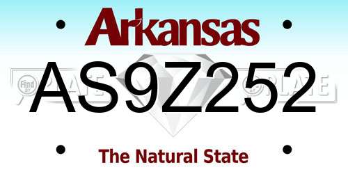 AS9Z252 Arkansas License Plate