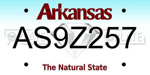 AS9Z257 Arkansas License Plate