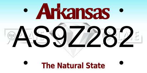 AS9Z282 Arkansas License Plate