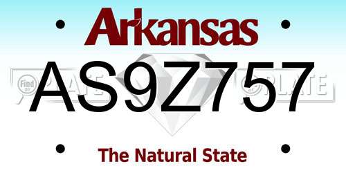 AS9Z757 Arkansas License Plate