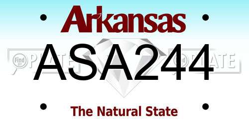 ASA244 Arkansas License Plate