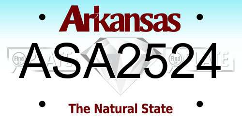 ASA2524 Arkansas License Plate